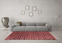 Machine Washable Abstract Red Modern Rug, wshabs4982red