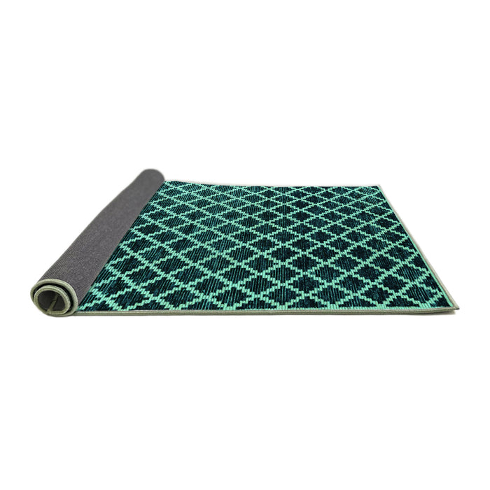 Sideview of Abstract Turquoise Modern Rug, abs4982turq