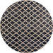 Round Abstract Charcoal Black Modern Rug, abs4982