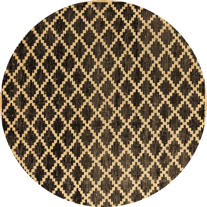Round Abstract Brown Modern Rug, abs4982brn
