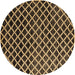 Round Abstract Brown Modern Rug, abs4982brn