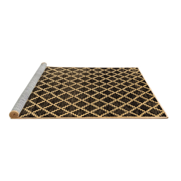 Sideview of Machine Washable Abstract Brown Modern Rug, wshabs4982brn