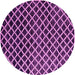 Round Machine Washable Abstract Pink Modern Rug, wshabs4982pnk