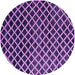 Round Machine Washable Abstract Purple Modern Area Rugs, wshabs4982pur