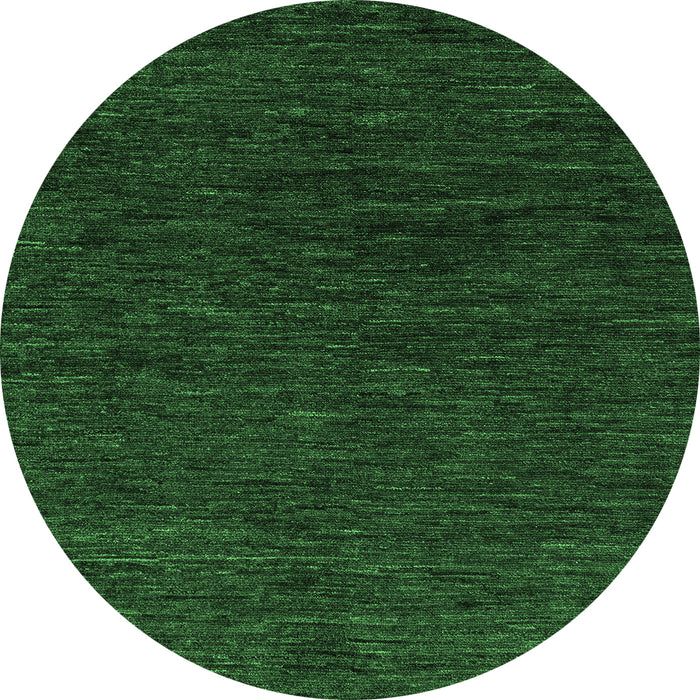 Round Abstract Emerald Green Modern Rug, abs4983emgrn