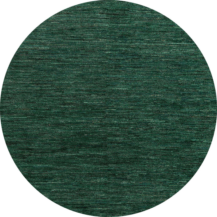 Round Machine Washable Abstract Dark Forest Green Rug, wshabs4983