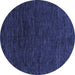 Round Machine Washable Abstract Blue Modern Rug, wshabs4983blu