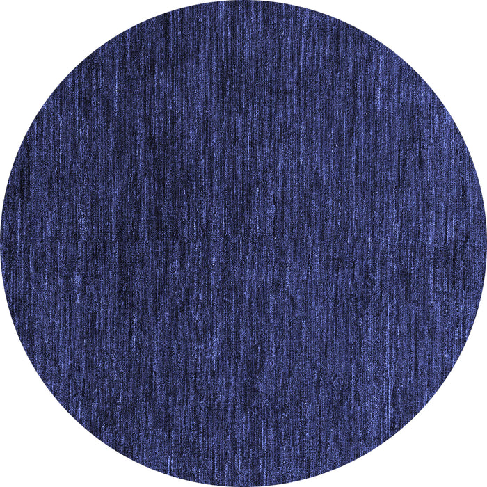 Round Abstract Blue Modern Rug, abs4983blu
