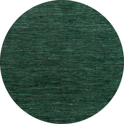 Round Abstract Dark Forest Green Modern Rug, abs4983
