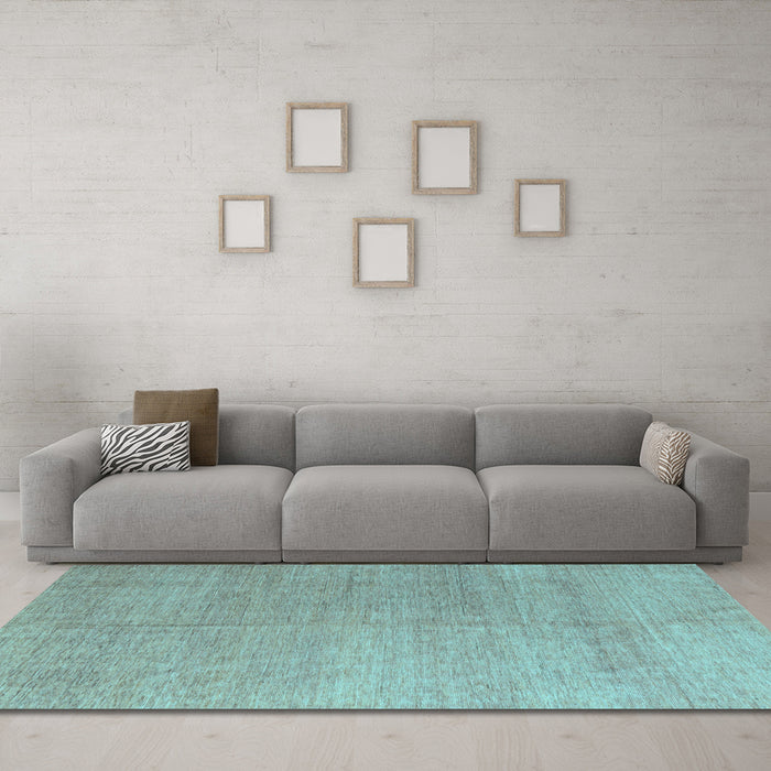 Machine Washable Abstract Light Blue Modern Rug in a Living Room, wshabs4984lblu