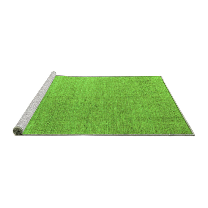 Sideview of Machine Washable Abstract Green Modern Area Rugs, wshabs4984grn