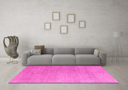 Machine Washable Abstract Pink Modern Rug in a Living Room, wshabs4984pnk