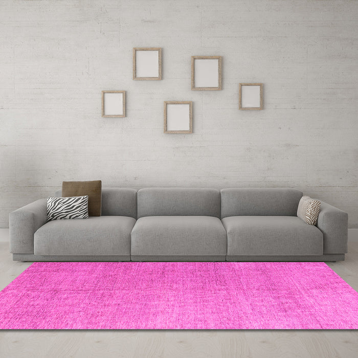 Machine Washable Abstract Pink Modern Rug in a Living Room, wshabs4984pnk