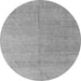 Round Machine Washable Abstract Gray Modern Rug, wshabs4984gry