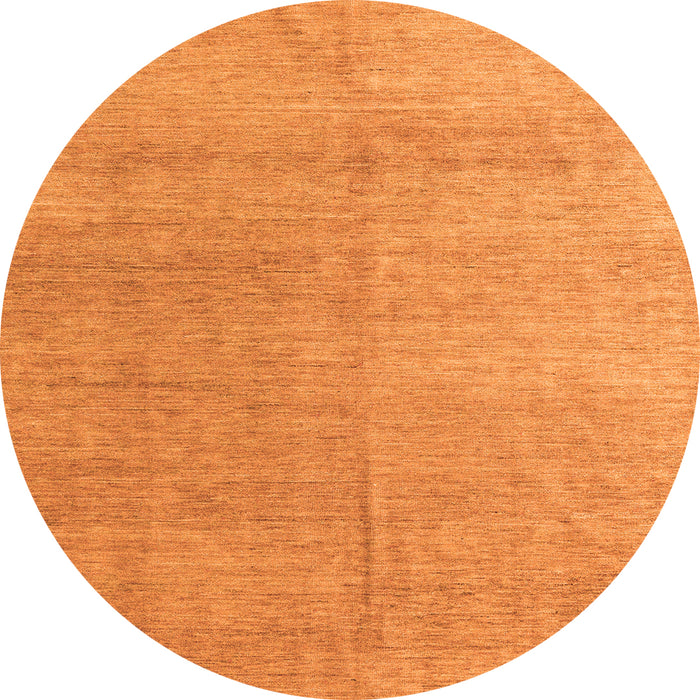 Round Abstract Orange Modern Rug, abs4984org