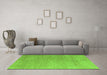 Machine Washable Abstract Green Modern Area Rugs in a Living Room,, wshabs4984grn