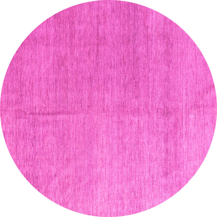 Round Machine Washable Abstract Pink Modern Rug, wshabs4984pnk