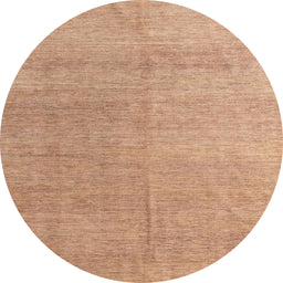 Round Machine Washable Abstract Orange Rug, wshabs4984