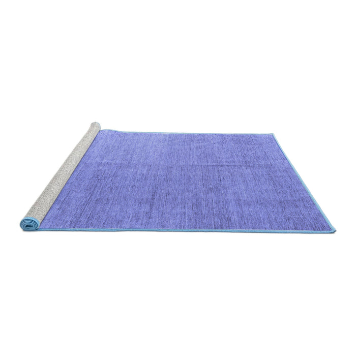 Sideview of Machine Washable Abstract Blue Modern Rug, wshabs4984blu