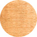 Round Machine Washable Solid Orange Modern Area Rugs, wshabs4985org