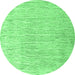 Round Solid Emerald Green Modern Rug, abs4985emgrn