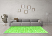 Machine Washable Solid Green Modern Rug, wshabs4985grn