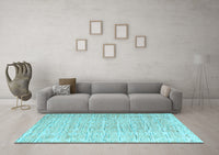 Machine Washable Solid Light Blue Modern Rug, wshabs4985lblu