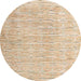 Round Abstract Deep Peach Orange Solid Rug, abs4985