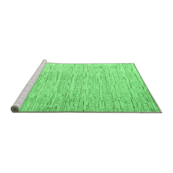 Sideview of Machine Washable Solid Emerald Green Modern Area Rugs, wshabs4985emgrn