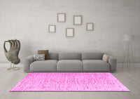 Machine Washable Solid Pink Modern Rug, wshabs4985pnk