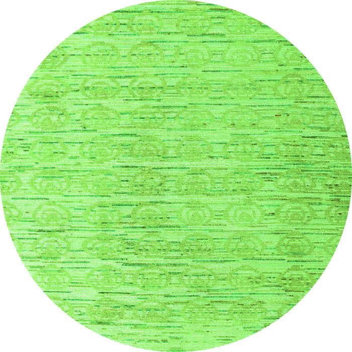 Round Solid Green Modern Rug, abs4985grn