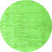 Round Solid Green Modern Rug, abs4985grn