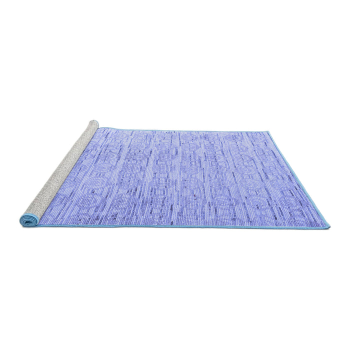 Sideview of Machine Washable Solid Blue Modern Rug, wshabs4985blu