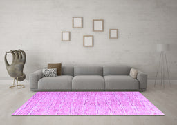 Machine Washable Solid Purple Modern Area Rugs in a Living Room, wshabs4985pur
