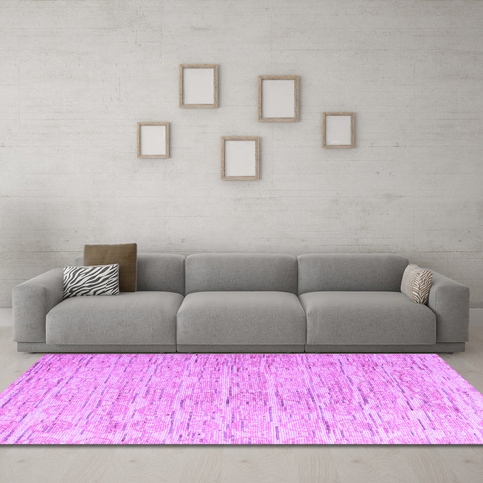 Machine Washable Solid Purple Modern Area Rugs in a Living Room, wshabs4985pur