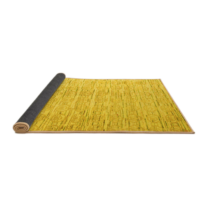 Sideview of Solid Yellow Modern Rug, abs4985yw