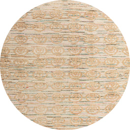 Round Machine Washable Abstract Deep Peach Orange Rug, wshabs4985