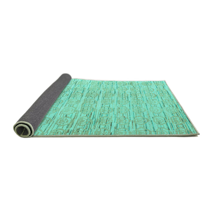 Sideview of Solid Turquoise Modern Rug, abs4985turq