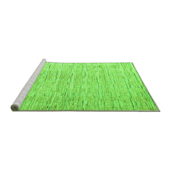 Sideview of Machine Washable Solid Green Modern Area Rugs, wshabs4985grn