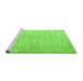 Sideview of Machine Washable Solid Green Modern Area Rugs, wshabs4985grn