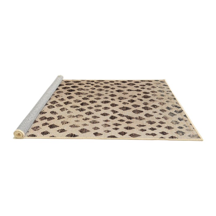 Sideview of Machine Washable Abstract Dark Gold Brown Rug, wshabs4986