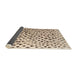 Sideview of Abstract Dark Gold Brown Solid Rug, abs4986