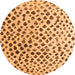 Round Solid Orange Modern Rug, abs4986org