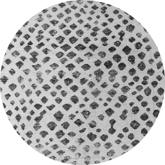 Round Solid Gray Modern Rug, abs4986gry