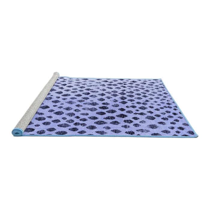 Sideview of Machine Washable Solid Blue Modern Rug, wshabs4986blu