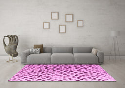 Machine Washable Solid Pink Modern Rug in a Living Room, wshabs4986pnk