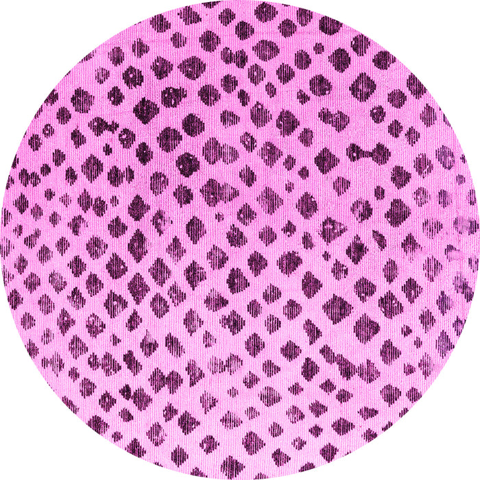 Round Machine Washable Solid Pink Modern Rug, wshabs4986pnk