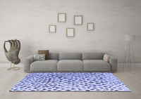 Machine Washable Solid Blue Modern Rug, wshabs4986blu