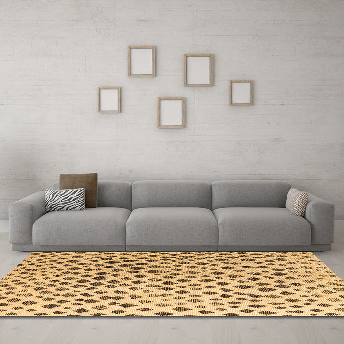 Machine Washable Solid Brown Modern Rug in a Living Room,, wshabs4986brn