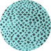 Round Solid Light Blue Modern Rug, abs4986lblu